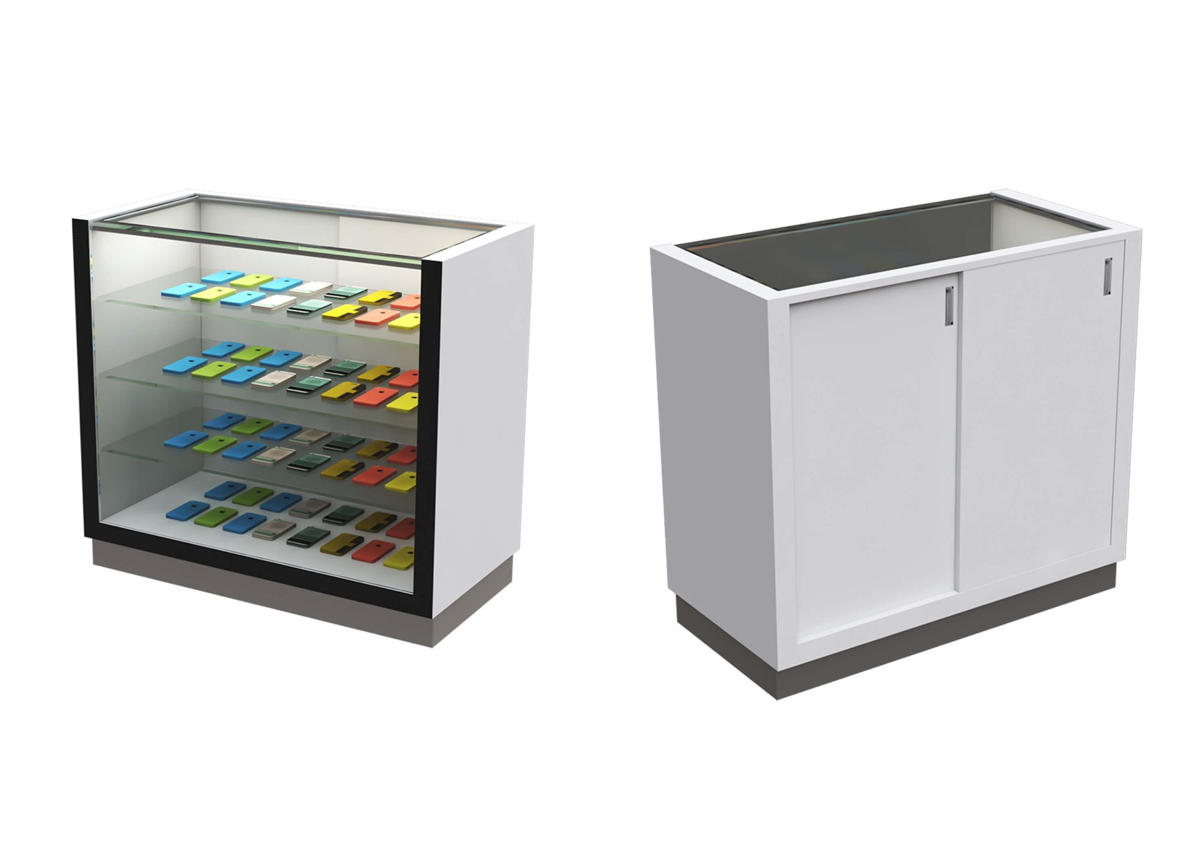 Glass display cabinet