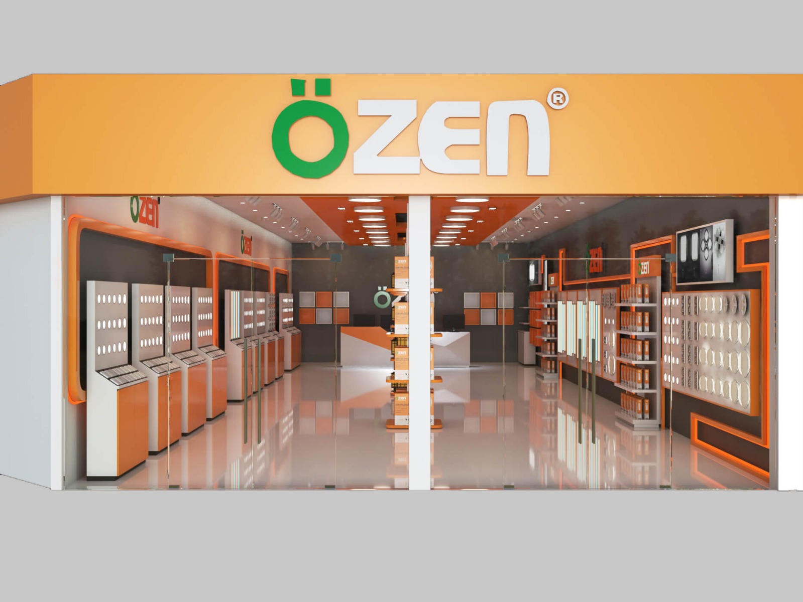 Lighting shop display showcase
