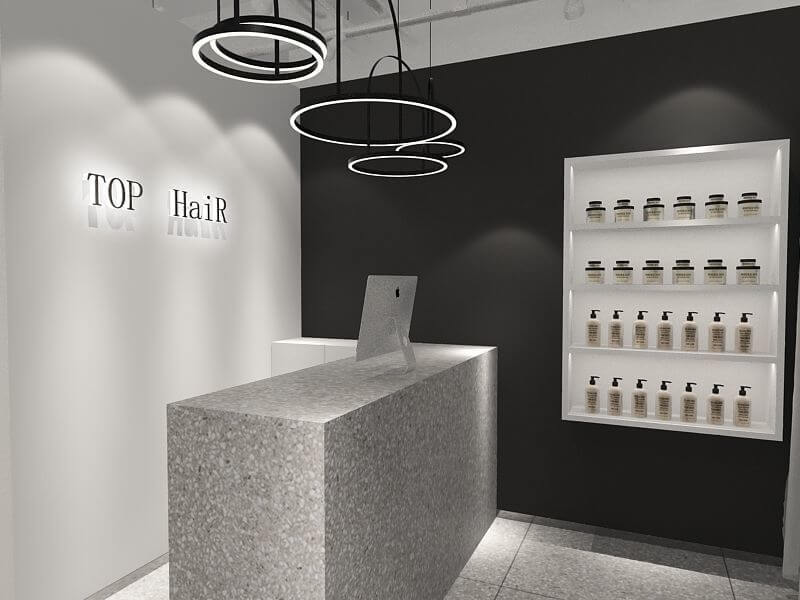 Salon shop reception counter